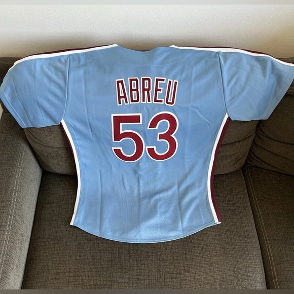 Majestic Authentic Philadelphia Phillies Venezuela Bob Abreu Jersey Men’s Sz: XL - Picture 6 of 6